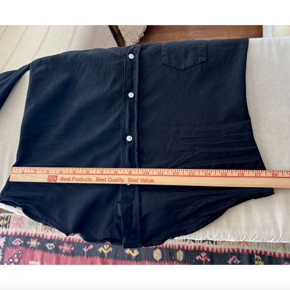 FRANK & EILEEN 'Barry' Tailored Button Up Shirt in Famous Denim - Black - XS - Picture 10 of 12